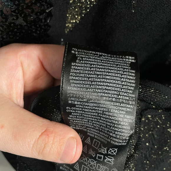 NWOT Marciano Tessa Beaded Embellished Bandage Dress in Black/Metallic Size XS - Picture 10 of 17